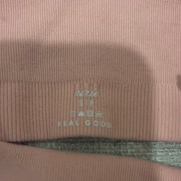 Pink Ribbed Aerie athleteic Bralette - Picture 2 of 6